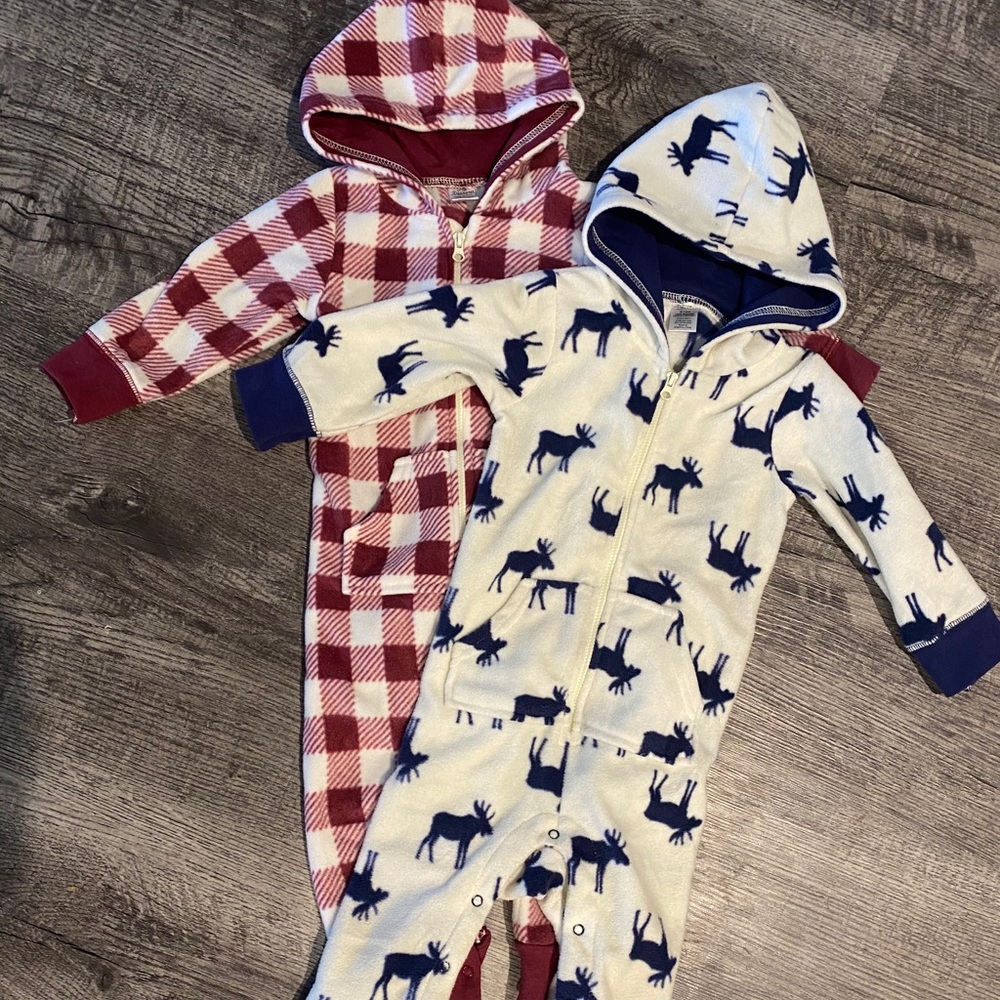 Little Treasures Boys Fleece Rompers